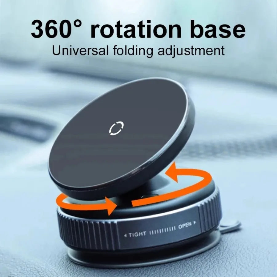 Magsafe Magnetic Vacuum Car Phone Holder, Intelligent Car Mount 360° Rotation Magnetic Vacuum Adsorption Suction Cup Bracket Car
