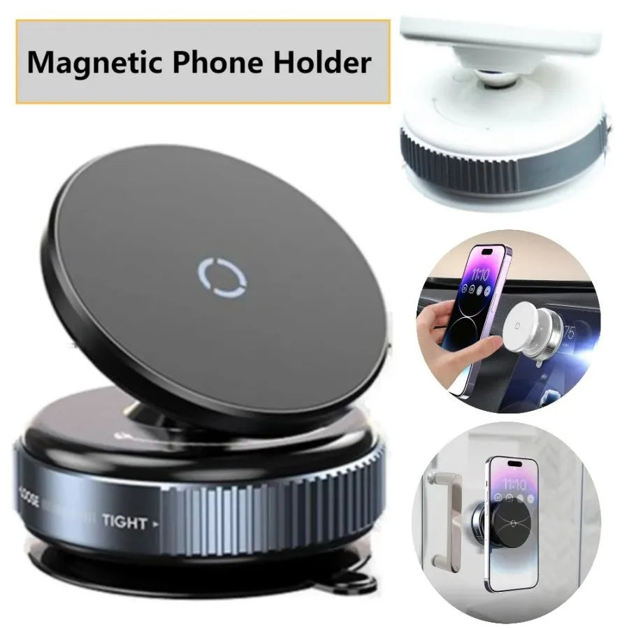 Magsafe Magnetic Vacuum Car Phone Holder, Intelligent Car Mount 360° Rotation Magnetic Vacuum Adsorption Suction Cup Bracket Car