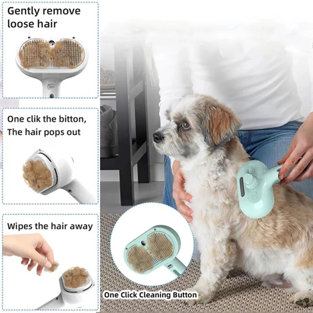 Pet Clean Steam Spray Dog Grooming Brush Unique Steam Brush For Dogs Luxury Grooming Brush Dog Steam Brush