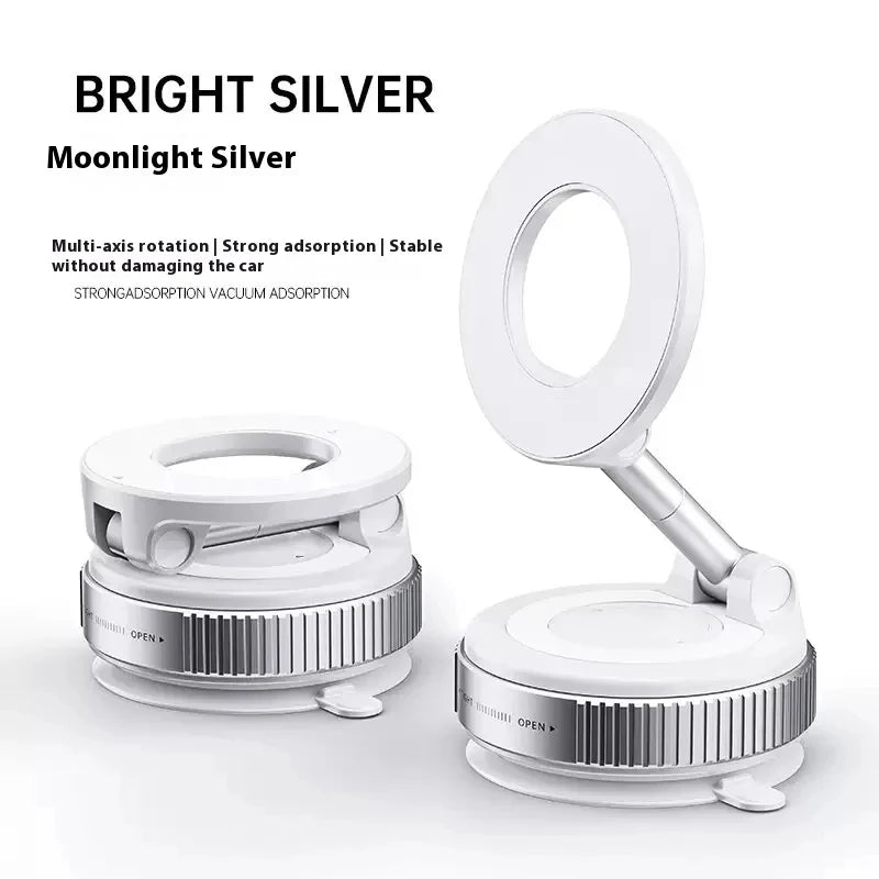 K007 Strong Magnetic Car Phone Holder Foldable Design 360° Adjustable Vacuum Mount for Car/Desk/Bathroom/Universal Use